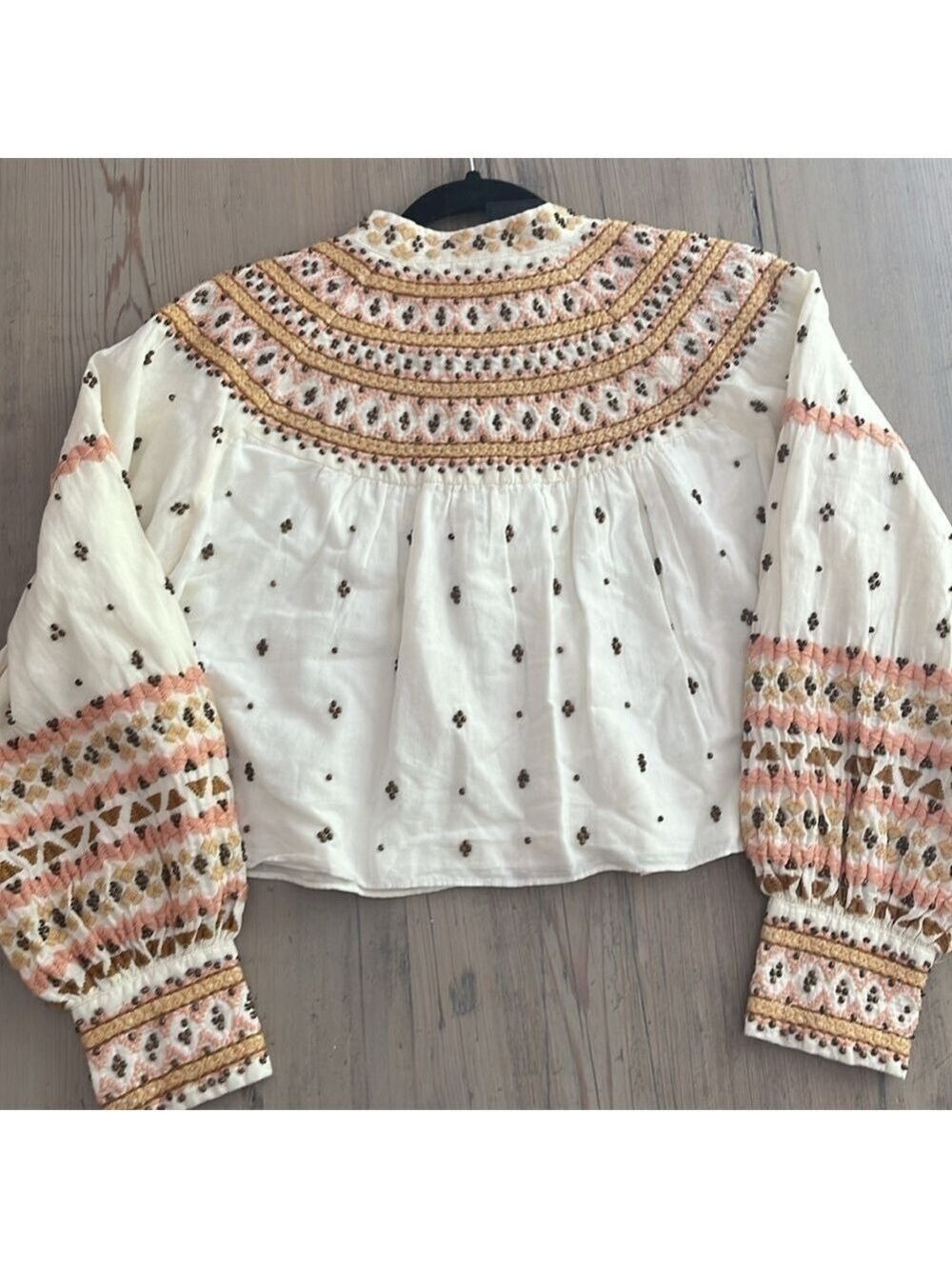 Veronica Beard Fernanda Embellished Beaded Linen Blend Crop Jacket Sz L - Picture 6 of 12